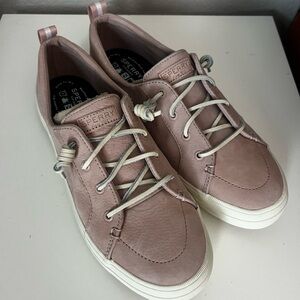 Sperry Pink Suede Sneakers with White Sole